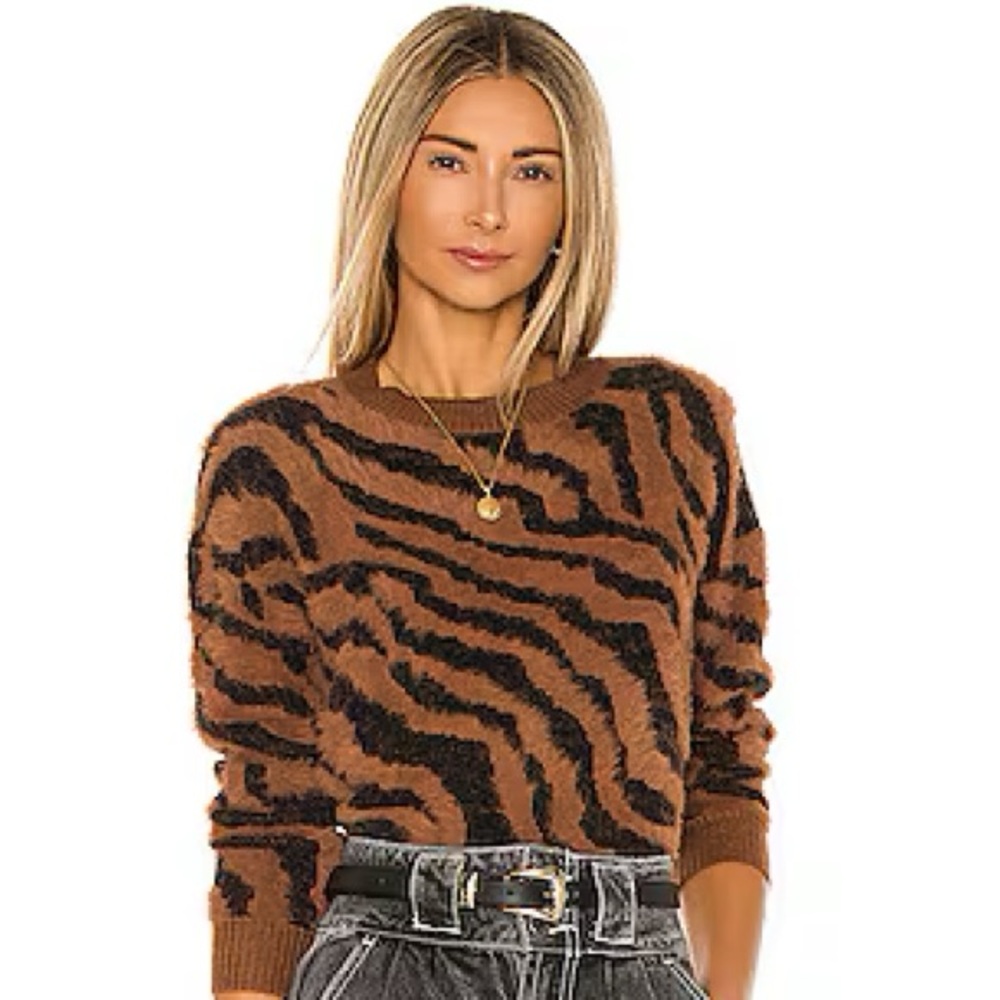 FINAL SALE REVOLVE - House of Harlow 1960 animal print Knit Sweater